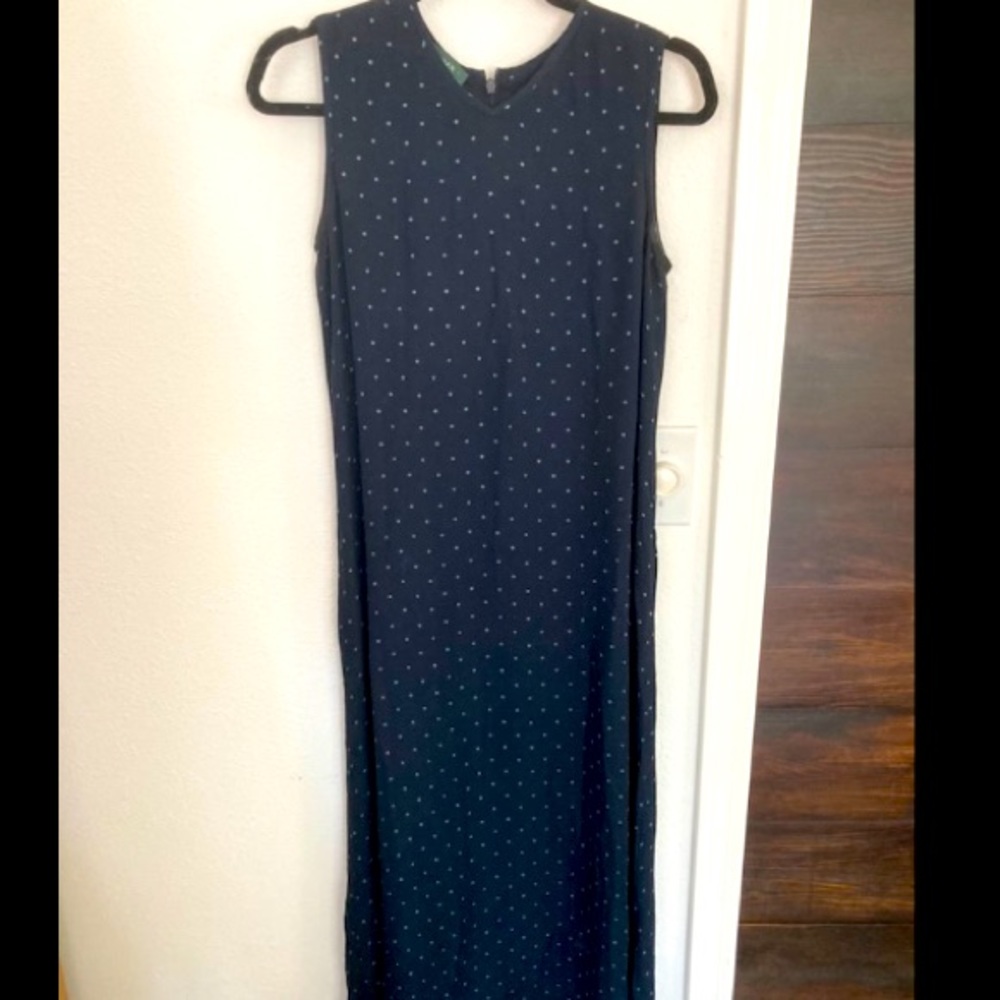 Gorgeous 90s Vintage Ralph Lauren Silk Polka Dot Dress